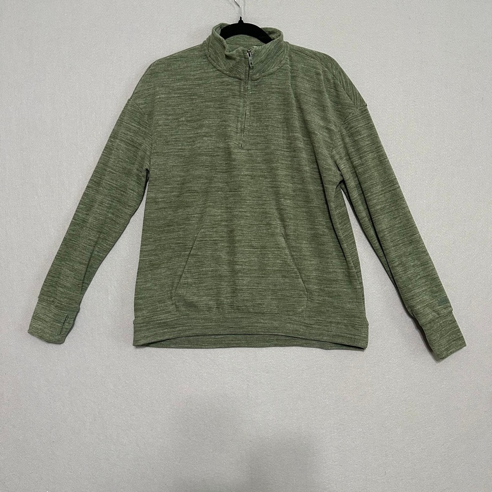 Avalanche Outdoor Supply Co Mens Medium Green Quarter Zip Pullover Thumbholes